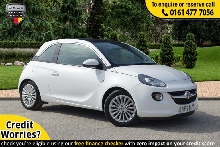 Used 2016 WHITE VAUXHALL ADAM Hatchback 1.4 GLAM 3d AUTO 85 BHP PETROL (reg. 2016-03-01) (Automatic) for sale in Stockport