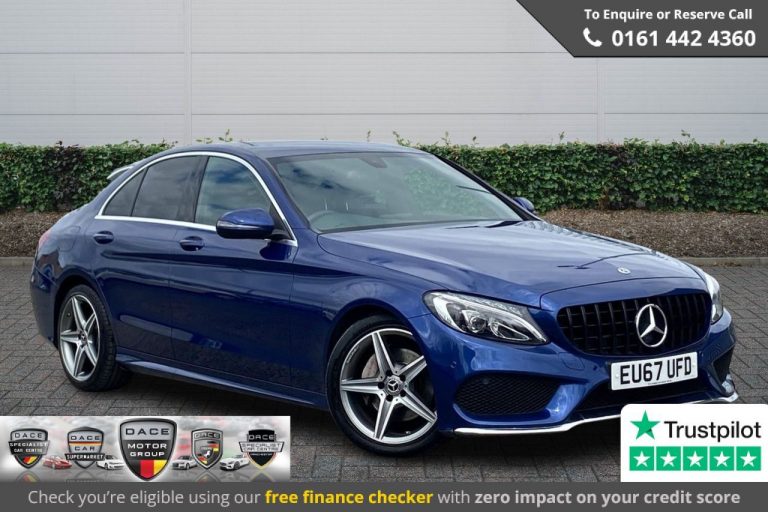 Used 2017 BLUE MERCEDES-BENZ C-CLASS Saloon 2.1 C 220 D AMG LINE 4DR 170 BHP DIESEL (reg. 2017-09-28) (Automatic) for sale in Stockport