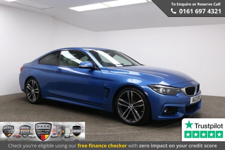 Used 2018 BLUE BMW 4 SERIES Coupe 2.0 430I M SPORT 2d AUTO 248 BHP PETROL (reg. 2018-04-30) (Automatic) for sale in Stockport
