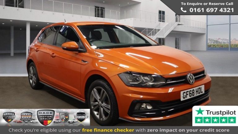 Used 2018 ORANGE VOLKSWAGEN POLO Hatchback 1.0 R-LINE TSI DSG 5d AUTO 114 BHP PETROL (reg. 2018-11-02) (Automatic) for sale in Stockport