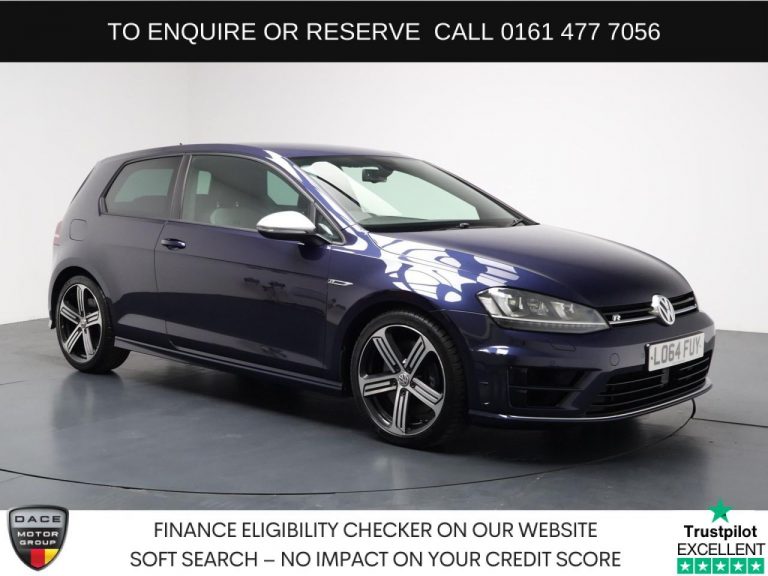 Used 2014 BLUE VOLKSWAGEN GOLF Hatchback 2.0 TSI BlueMotion Tech R Hatchback 3dr Petrol DSG 4Motion Euro 6 (s/s) (300 ps) PETROL (reg. 2014-12-18) (Automatic) for sale in Stockport