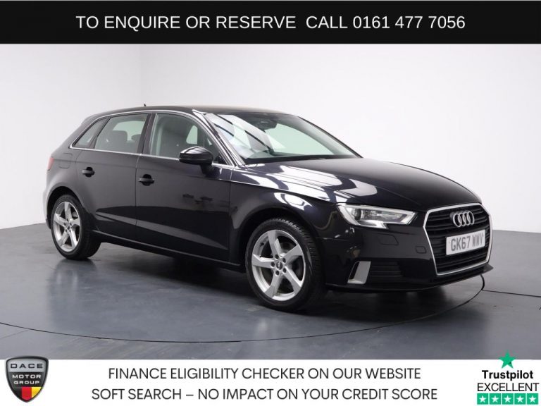 Used 2017 BLACK AUDI A3 Hatchback 1.5 TFSI CoD Sport Sportback 5dr Petrol S Tronic Euro 6 (s/s) (150 ps) PETROL (reg. 2017-09-11) (Automatic) for sale in Stockport