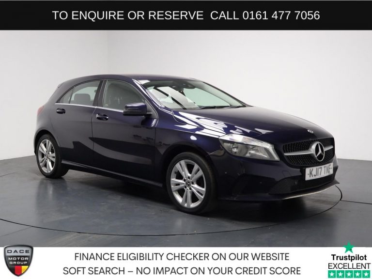 Used 2017 BLUE MERCEDES-BENZ A-CLASS Hatchback 1.5 A180d Sport (Executive) Hatchback 5dr Diesel 7G-DCT Euro 6 (s/s) (109 ps) DIESEL (reg. 2017-06-16) (Automatic) for sale in Stockport