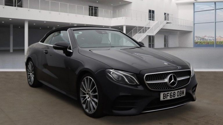 Used 2018 BLACK MERCEDES-BENZ E-CLASS Convertible 2.0 E220d AMG Line Cabriolet 2dr Diesel G-Tronic+ Euro 6 (s/s) (194 ps) DIESEL (reg. 2018-09-30) (Automatic) for sale in Stockport