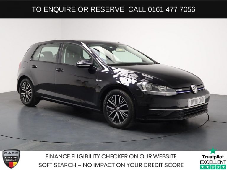 Used 2018 BLACK VOLKSWAGEN GOLF Hatchback 1.5 TSI EVO BlueMotion Tech SE Nav Hatchback 5dr Petrol DSG Euro 6 (s/s) (130 ps) PETROL (reg. 2018-03-31) (Automatic) for sale in Stockport