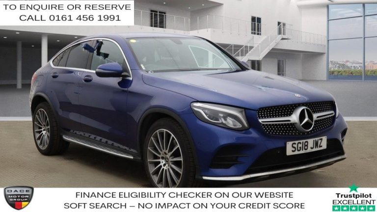 Used 2018 BLUE MERCEDES-BENZ GLC SUV 2.1 GLC220d AMG Line Coupe 5dr Diesel G-Tronic 4MATIC Euro 6 (s/s) (170 ps) DIESEL (reg. 2018-03-10) (Automatic) for sale in Stockport