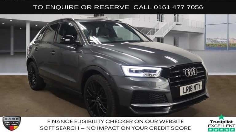 Used 2018 GREY AUDI Q3 SUV 1.4 TFSI CoD Black Edition SUV 5dr Petrol S Tronic Euro 6 (s/s) (150 ps) PETROL (reg. 2018-03-13) (Automatic) for sale in Stockport