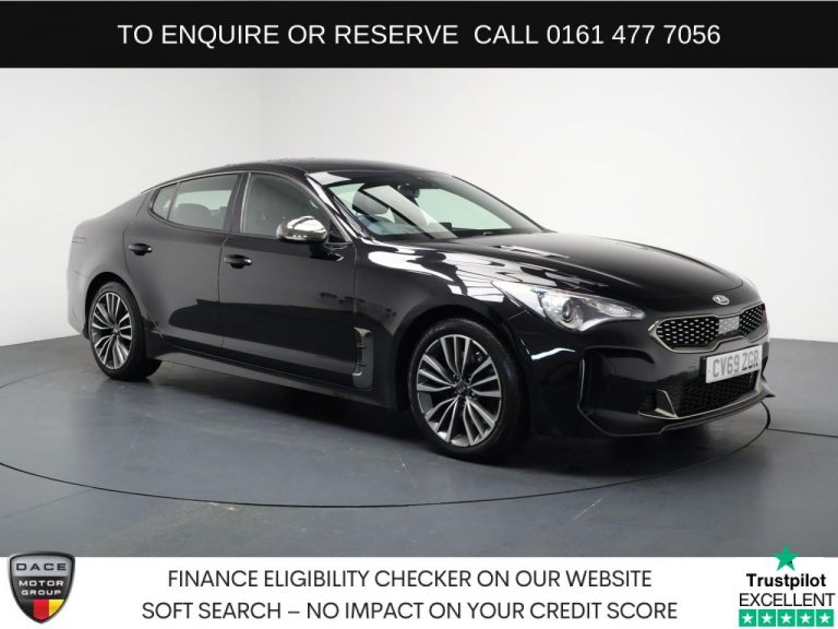 Used 2019 BLACK KIA STINGER Hatchback 2.0 T-GDi GT-Line Gran Turismo 5dr Petrol Auto Euro 6 (s/s) (242 bhp) PETROL (reg. 2019-11-26) (Automatic) for sale in Stockport