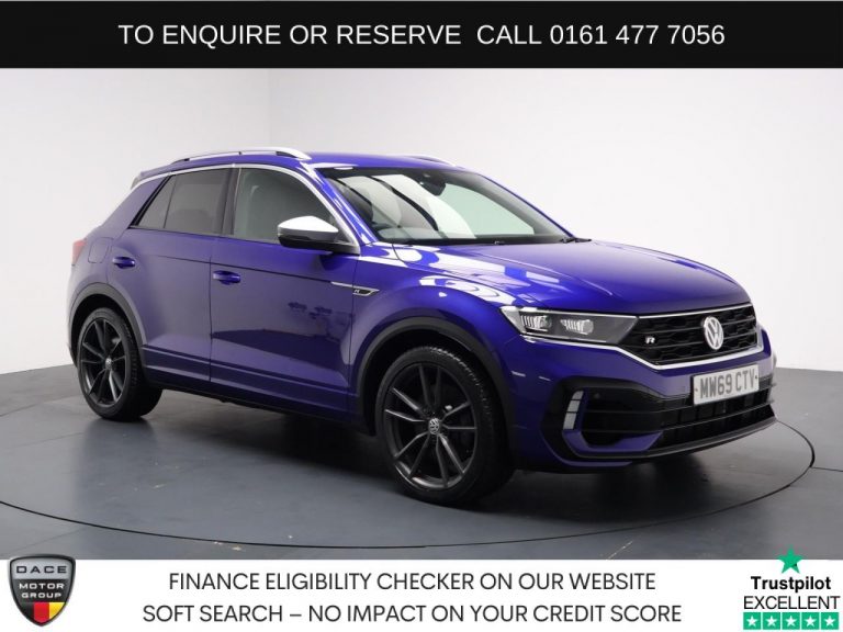 Used 2019 BLUE VOLKSWAGEN T-ROC SUV 2.0 TSI R SUV 5dr Petrol DSG 4Motion Euro 6 (s/s) (300 ps) PETROL (reg. 2019-11-28) (Automatic) for sale in Stockport