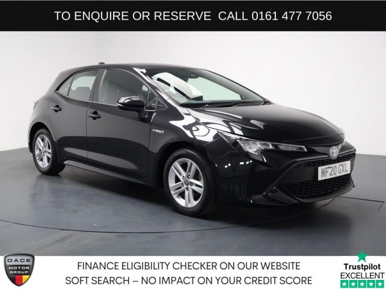 Used 2020 BLACK TOYOTA COROLLA Hatchback 1.8 VVT-h Icon Hatchback 5dr Petrol Hybrid CVT Euro 6 (s/s) (122 ps) PETROL HYBRID (reg. 2020-03-05) (Automatic) for sale in Stockport