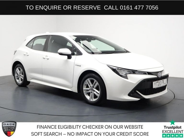 Used 2020 WHITE TOYOTA COROLLA Hatchback 1.8 VVT-h Icon Hatchback 5dr Petrol Hybrid CVT Euro 6 (s/s) (122 ps) PETROL HYBRID (reg. 2020-03-04) (Automatic) for sale in Stockport