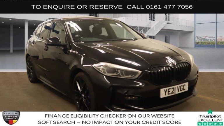 Used 2021 BLACK BMW 1 SERIES Hatchback 1.5 118i M Sport (LCP) Hatchback 5dr Petrol DCT Euro 6 (s/s) (136 ps) PETROL (reg. 2021-05-31) (Automatic) for sale in Stockport