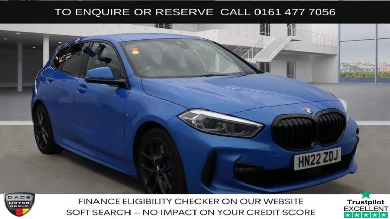 Used 2022 BLUE BMW 1 SERIES Hatchback 2.0 118d M Sport (LCP) Hatchback 5dr Diesel Auto Euro 6 (s/s) (150 ps) DIESEL (reg. 2022-04-29) (Automatic) for sale in Stockport