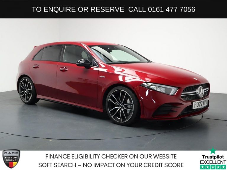 Used 2022 RED MERCEDES-BENZ A-CLASS Hatchback 2.0 A35 AMG Edition (Premium) Hatchback 5dr Petrol 7G-DCT 4MATIC Euro 6 (s/s) (306 ps) PETROL (reg. 2022-03-23) (Automatic) for sale in Stockport