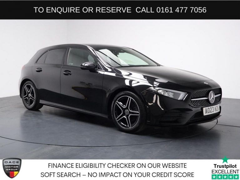 Used 2023 BLACK MERCEDES-BENZ A-CLASS Hatchback 1.3 A180 AMG Line (Executive) Hatchback 5dr Petrol 7G-DCT Euro 6 (s/s) (136 ps) PETROL (reg. 2023-03-31) (Automatic) for sale in Stockport