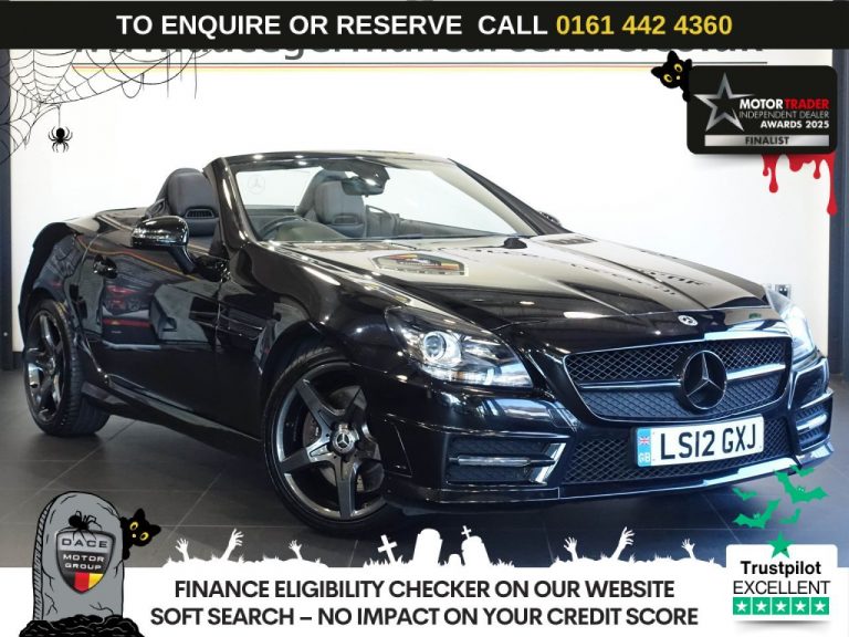 Used 2012 BLACK MERCEDES-BENZ SLK Convertible 1.8 SLK200 BlueEfficiency AMG Sport Convertible 2dr Petrol G-Tronic+ Euro 5 (s/s) (184 ps) PETROL (reg. 2012-03-20) (Automatic) for sale in Stockport