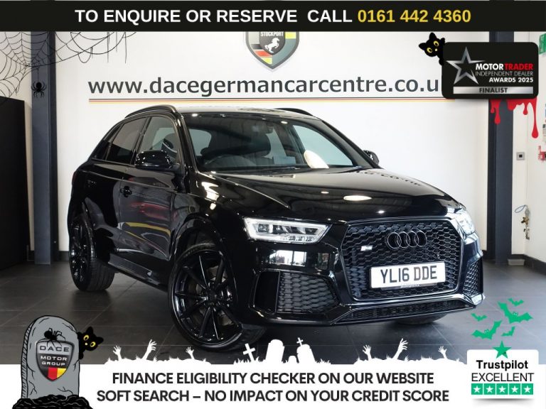Used 2016 BLACK AUDI RS Q3 SUV 2.5 TFSI SUV 5dr Petrol S Tronic quattro Euro 6 (s/s) (340 ps) PETROL (reg. 2016-06-16) (Automatic) for sale in Stockport