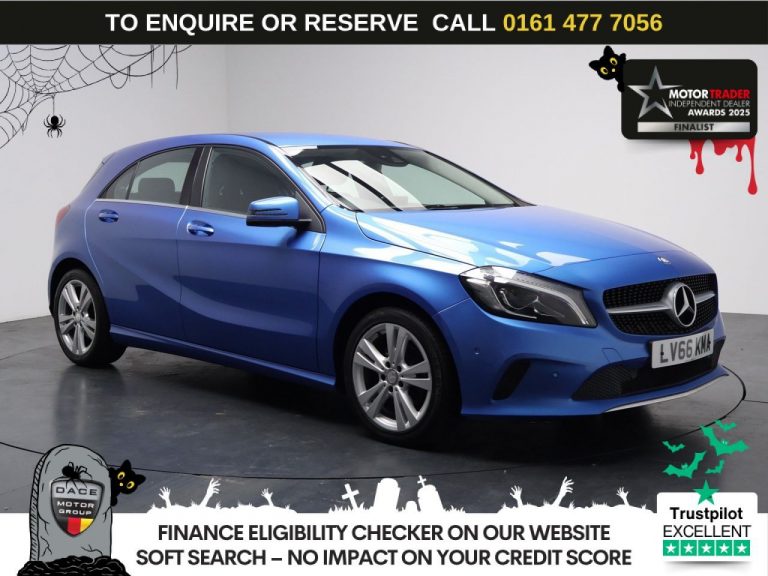 Used 2016 BLUE MERCEDES-BENZ A-CLASS Hatchback 1.6 A160 Sport (Premium) Hatchback 5dr Petrol 7G-DCT Euro 6 (s/s) (102 ps) PETROL (reg. 2016-09-30) (Automatic) for sale in Stockport