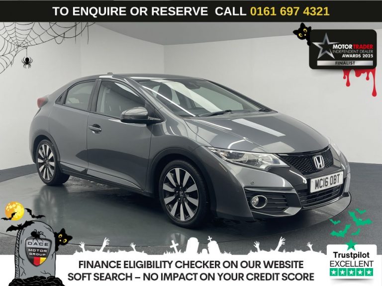 Used 2016 GREY HONDA CIVIC Hatchback 1.8 i-VTEC SE Plus (Navi) Hatchback 5dr Petrol Auto Euro 6 (142 ps) PETROL (reg. 2016-07-29) (Automatic) for sale in Stockport