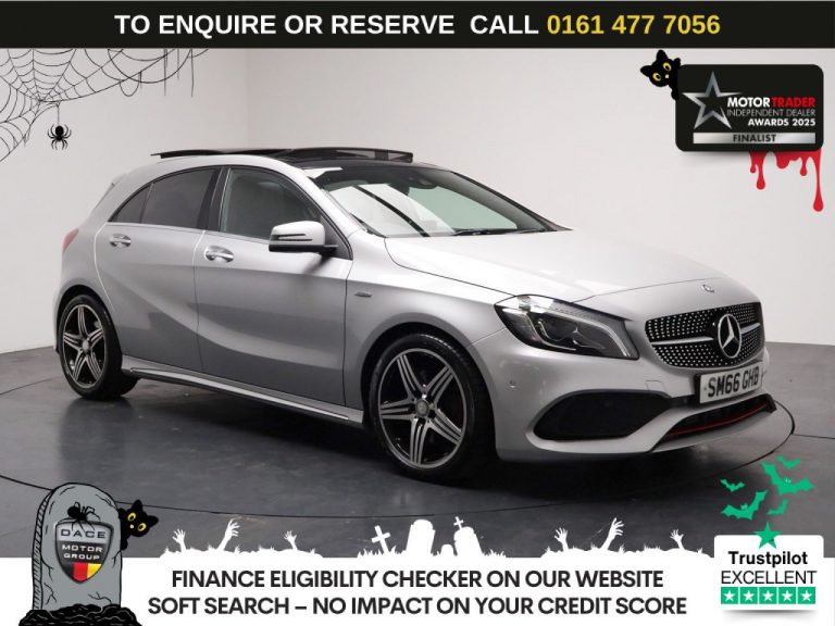 Used 2016 SILVER MERCEDES-BENZ A-CLASS Hatchback 2.0 A250 AMG (Premium) Hatchback 5dr Petrol 7G-DCT Euro 6 (s/s) (218 ps) PETROL (reg. 2016-12-23) (Automatic) for sale in Stockport