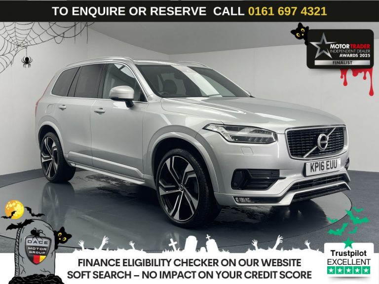 Used 2016 SILVER VOLVO XC90 SUV 2.0 D5 R-Design SUV 5dr Diesel Geartronic 4WD Euro 6 (s/s) (225 ps) DIESEL (reg. 2016-03-24) (Automatic) for sale in Stockport