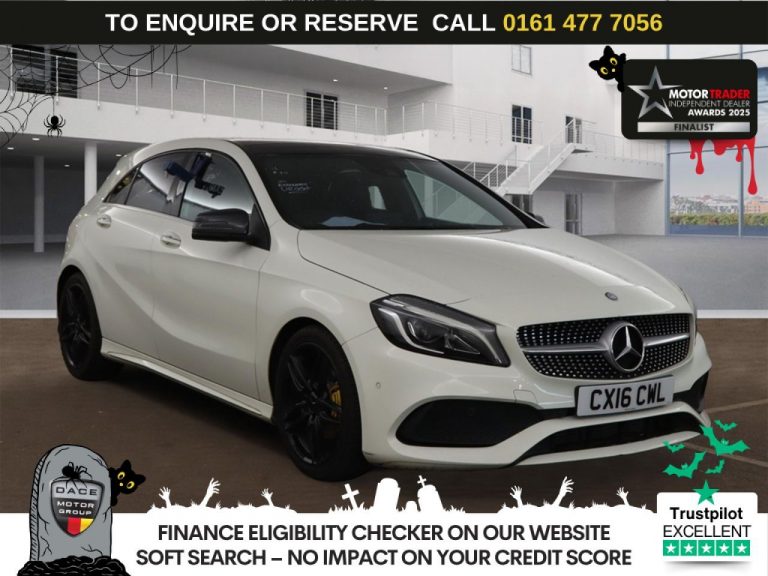 Used 2016 WHITE MERCEDES-BENZ A-CLASS Hatchback 2.1 A200d AMG Line (Premium Plus) Hatchback 5dr Diesel 7G-DCT Euro 6 (s/s) (136 ps) DIESEL (reg. 2016-03-07) (Automatic) for sale in Stockport