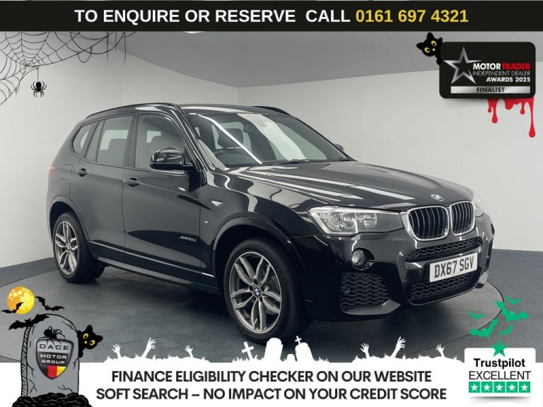 Used 2017 BLACK BMW X3 SUV 2.0 20d M Sport SUV 5dr Diesel Auto xDrive Euro 6 (s/s) (190 ps) DIESEL (reg. 2017-09-15) (Automatic) for sale in Stockport