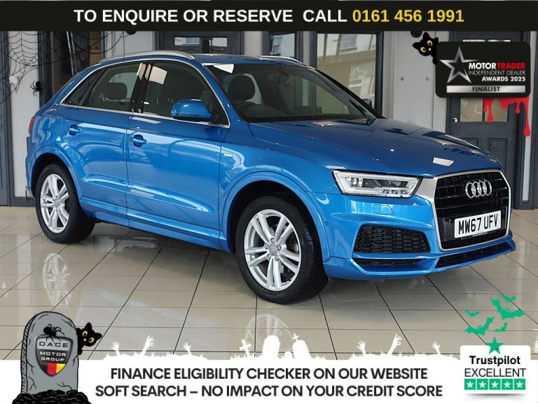 Used 2017 BLUE AUDI Q3 SUV 1.4 TFSI CoD S line Edition SUV 5dr Petrol S Tronic Euro 6 (s/s) (150 ps) PETROL (reg. 2017-12-18) (Automatic) for sale in Stockport