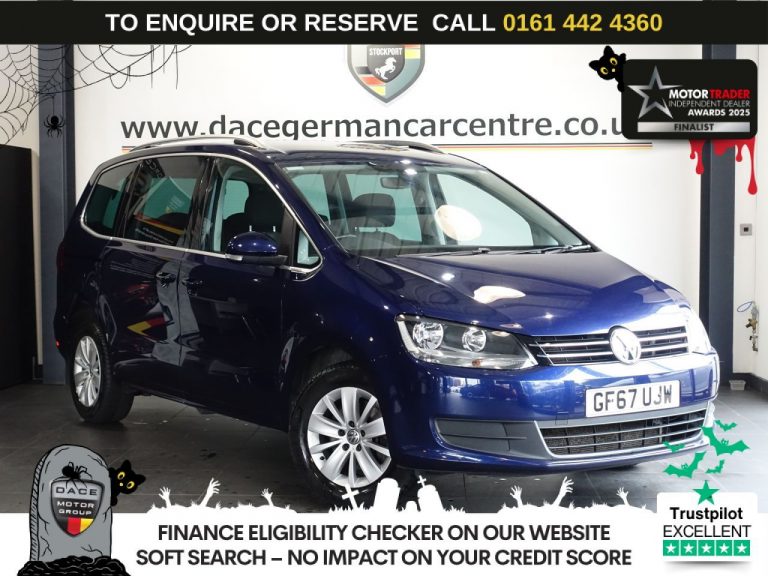 Used 2017 BLUE VOLKSWAGEN SHARAN MPV 2.0 TDI SE MPV 5dr Diesel DSG Euro 6 (s/s) (150 ps) DIESEL (reg. 2017-11-17) (Automatic) for sale in Stockport