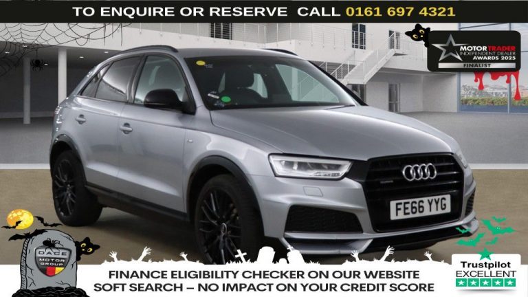 Used 2017 SILVER AUDI Q3 SUV 2.0 TDI Black Edition SUV 5dr Diesel S Tronic quattro Euro 6 (s/s) (150 ps) DIESEL (reg. 2017-01-20) (Automatic) for sale in Stockport