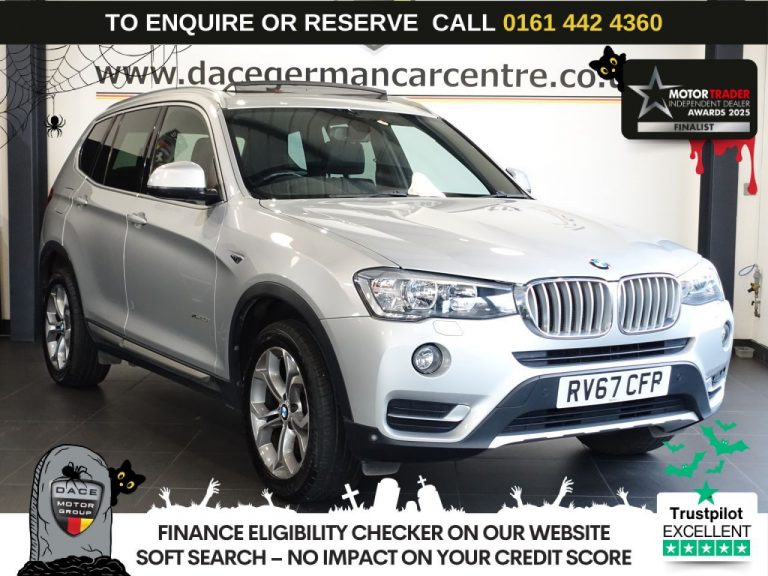 Used 2017 SILVER BMW X3 SUV 2.0 20d xLine SUV 5dr Diesel Auto xDrive Euro 6 (s/s) (190 ps) Â£6880 EXTRAS DIESEL (reg. 2017-09-14) (Automatic) for sale in Stockport
