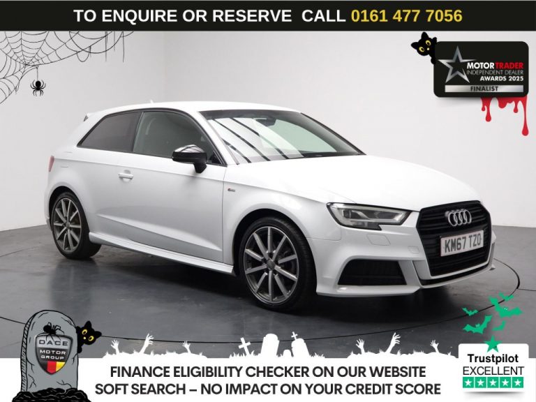 Used 2017 WHITE AUDI A3 Hatchback 2.0 TDI Black Edition Hatchback 3dr Diesel S Tronic Euro 6 (s/s) (150 ps) DIESEL (reg. 2017-11-22) (Automatic) for sale in Stockport