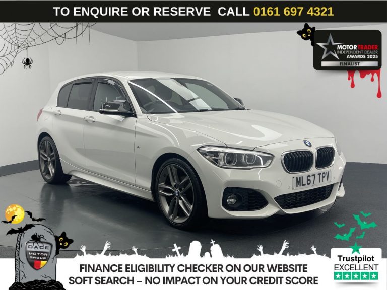 Used 2017 WHITE BMW 1 SERIES Hatchback 1.5 118i M Sport Hatchback 5dr Petrol Auto Euro 6 (s/s) (136 ps) PETROL (reg. 2017-09-29) (Automatic) for sale in Stockport