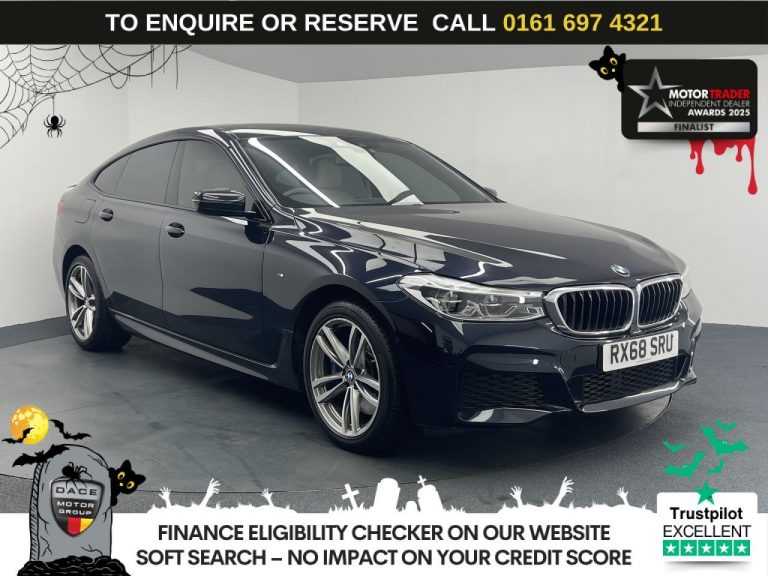 Used 2018 BLACK BMW 6 SERIES GRAN TURISMO Hatchback 2.0 630i GPF M Sport GT 5dr Petrol Auto Euro 6 (s/s) (258 ps) PETROL (reg. 2018-10-31) (Automatic) for sale in Stockport