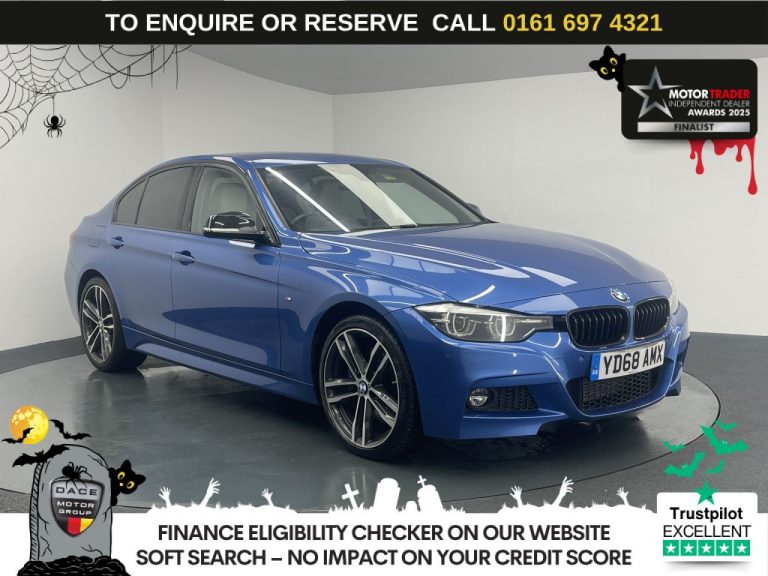 Used 2018 BLUE BMW 3 SERIES Saloon 2.0 320d M Sport Shadow Edition Saloon 4dr Diesel Auto xDrive Euro 6 (s/s) (190 ps) DIESEL (reg. 2018-10-12) (Automatic) for sale in Stockport