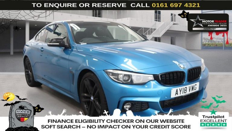 Used 2018 BLUE BMW 4 SERIES Coupe 2.0 420d M Sport Coupe 2dr Diesel Auto Euro 6 (s/s) (190 ps) DIESEL (reg. 2018-04-30) (Automatic) for sale in Stockport
