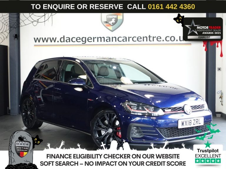 Used 2018 BLUE VOLKSWAGEN GOLF Hatchback 2.0 TSI GTI Performance Hatchback 5dr Petrol DSG Euro 6 (s/s) (245 ps) PETROL (reg. 2018-03-26) (Automatic) for sale in Stockport