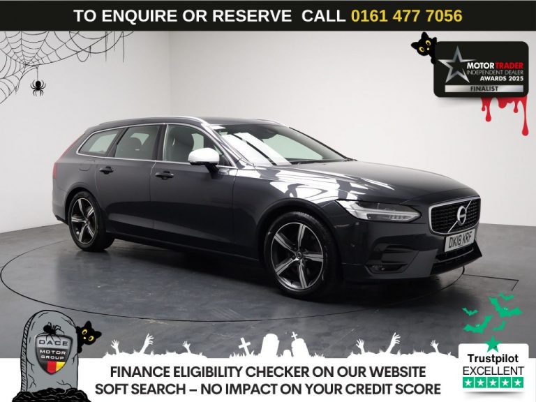 Used 2018 GREY VOLVO V90 Estate 2.0 T4 R-Design Estate 5dr Petrol Auto Euro 6 (s/s) (190 ps) PETROL (reg. 2018-03-29) (Automatic) for sale in Stockport