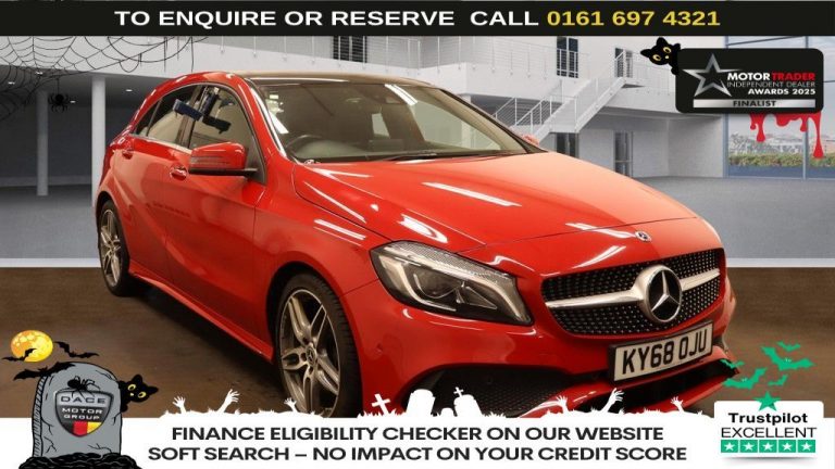 Used 2018 RED MERCEDES-BENZ A-CLASS Hatchback 2.1 A200d AMG Line (Premium Plus) Hatchback 5dr Diesel 7G-DCT Euro 6 (s/s) (136 ps) DIESEL (reg. 2018-09-26) (Automatic) for sale in Stockport