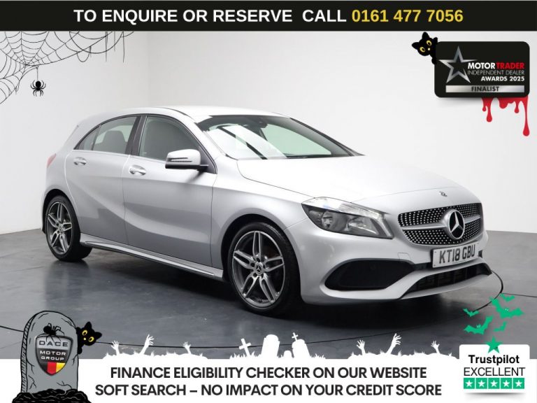 Used 2018 SILVER MERCEDES-BENZ A-CLASS Hatchback 1.5 A180d AMG Line Hatchback 5dr Diesel 7G-DCT Euro 6 (s/s) (109 ps) DIESEL (reg. 2018-05-31) (Automatic) for sale in Stockport