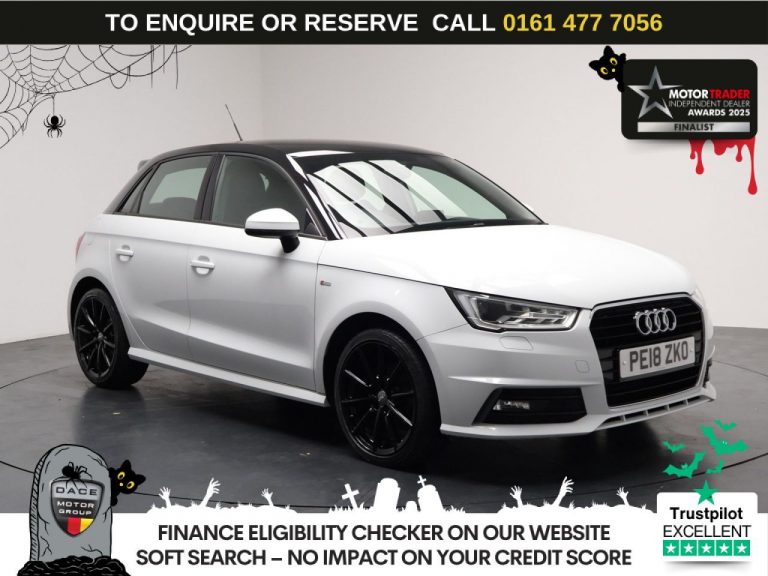 Used 2018 WHITE AUDI A1 Hatchback 1.4 TFSI S line Sportback 5dr Petrol S Tronic Euro 6 (s/s) (Nav) (125 ps) PETROL (reg. 2018-03-26) (Automatic) for sale in Stockport
