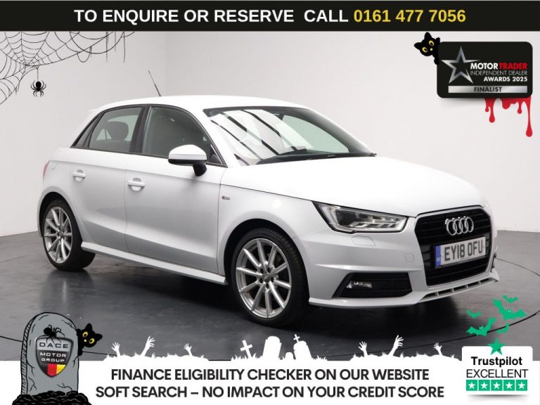 Used 2018 WHITE AUDI A1 Hatchback 1.4 TFSI S line Sportback 5dr Petrol S Tronic Euro 6 (s/s) (Nav) (125 ps) PETROL (reg. 2018-06-13) (Automatic) for sale in Stockport