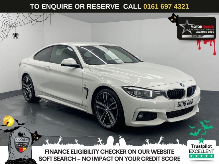 Used 2018 WHITE BMW 4 SERIES Coupe 2.0 420d M Sport Coupe 2dr Diesel Auto Euro 6 (s/s) (190 ps) DIESEL (reg. 2018-06-28) (Automatic) for sale in Stockport