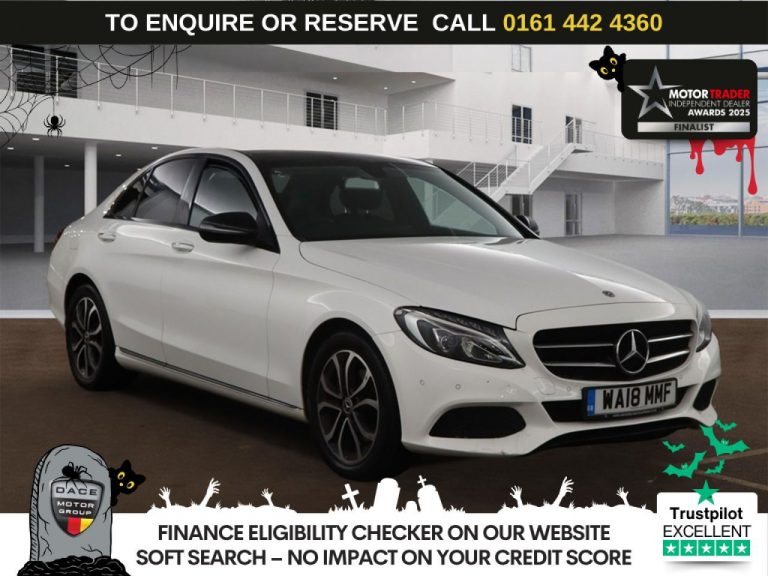 Used 2018 WHITE MERCEDES-BENZ C-CLASS Saloon 2.1 C220d Sport (Premium) Saloon 4dr Diesel G-Tronic+ Euro 6 (s/s) (170 ps) Â£1775 EXTRAS DIESEL (reg. 2018-04-30) (Automatic) for sale in Stockport