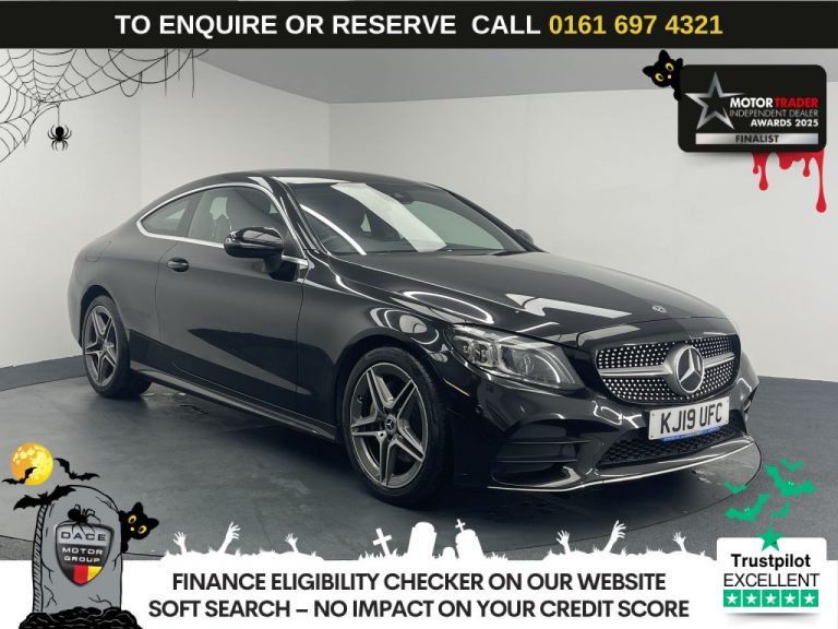 Used 2019 BLACK MERCEDES-BENZ C-CLASS Coupe 2.0 C220d AMG Line (Premium) Coupe 2dr Diesel G-Tronic+ Euro 6 (s/s) (194 ps) DIESEL (reg. 2019-05-10) (Automatic) for sale in Stockport