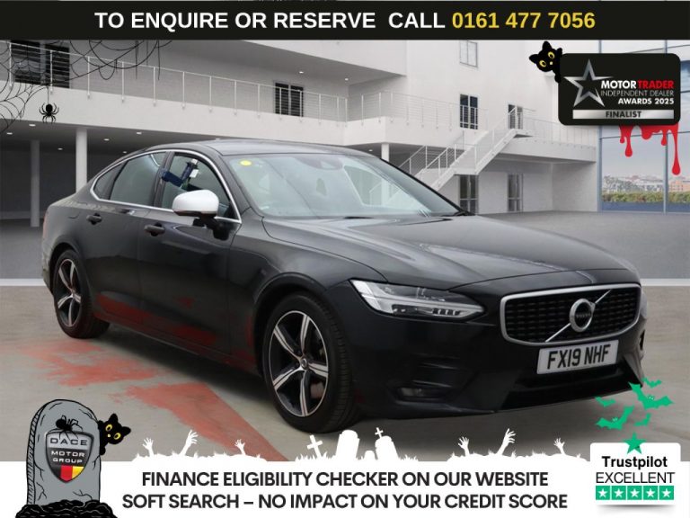 Used 2019 BLACK VOLVO S90 Saloon 2.0 T4 R-Design Plus Saloon 4dr Petrol Auto Euro 6 (s/s) (190 ps) PETROL (reg. 2019-05-31) (Automatic) for sale in Stockport