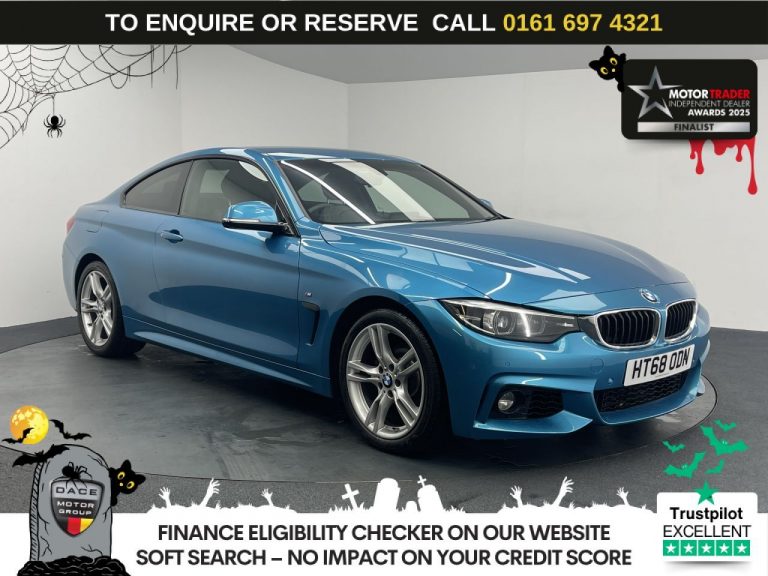 Used 2019 BLUE BMW 4 SERIES Coupe 2.0 420i GPF M Sport Coupe 2dr Petrol Auto Euro 6 (s/s) (184 ps) PETROL (reg. 2019-02-28) (Automatic) for sale in Stockport