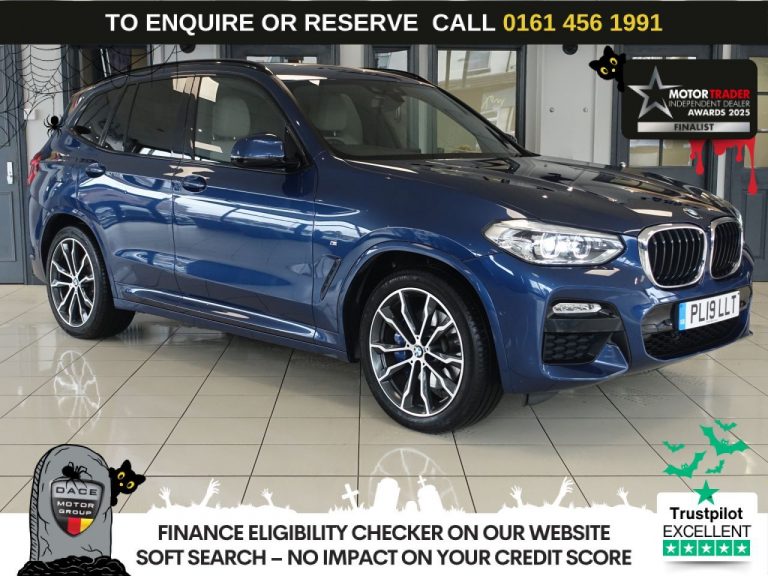 Used 2019 BLUE BMW X3 SUV 2.0 20d M Sport SUV 5dr Diesel Auto xDrive Euro 6 (s/s) (190 ps) DIESEL (reg. 2019-06-28) (Automatic) for sale in Stockport