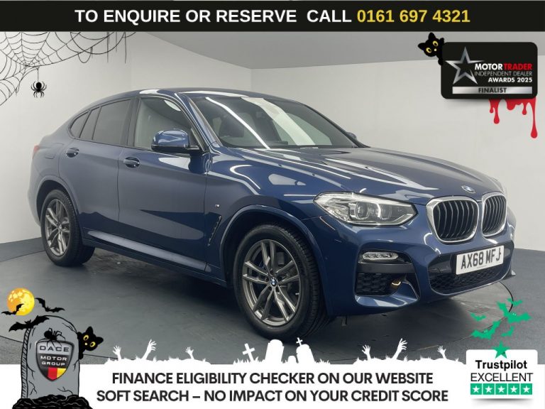 Used 2019 BLUE BMW X4 SUV 3.0 30d M Sport SUV 5dr Diesel Auto xDrive Euro 6 (s/s) (265 ps) DIESEL (reg. 2019-01-31) (Automatic) for sale in Stockport
