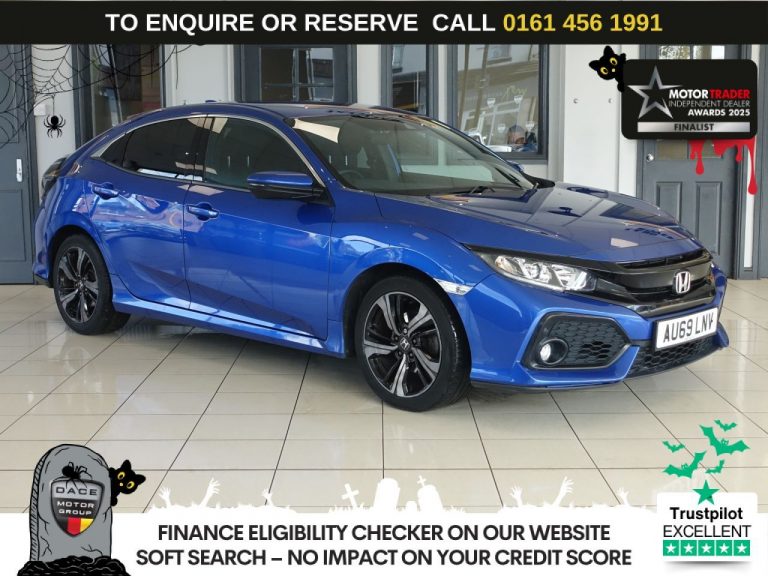Used 2019 BLUE HONDA CIVIC Hatchback 1.0 VTEC Turbo SR Hatchback 5dr Petrol CVT Euro 6 (s/s) (126 ps) PETROL (reg. 2019-09-30) (Automatic) for sale in Stockport